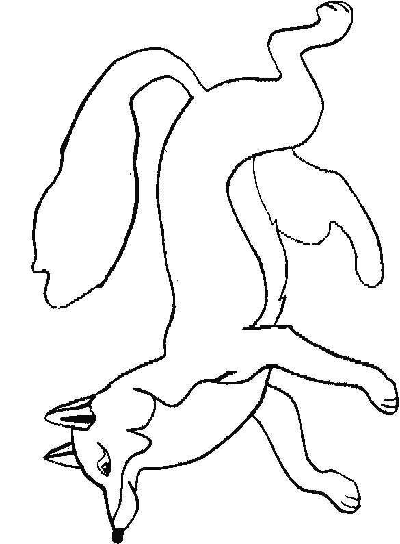Лиса контур рисунок