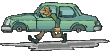 Анимация изображения на колесах автомобиля