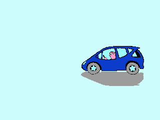 Анимация изображения на колесах автомобиля